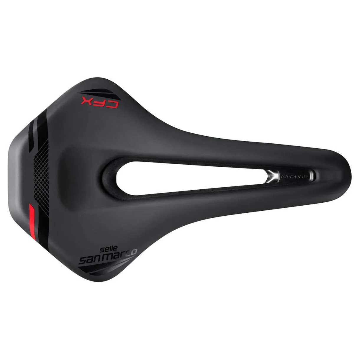 Selle San Marco Ground Carbon FX Saddle L3 Wide Open Fit black Carbon frame