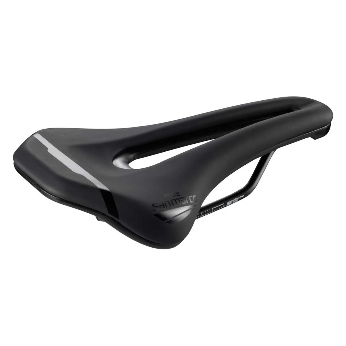 Selle San Marco Ground Sport S3 Narrow Open Fit saddle, black, steel frame