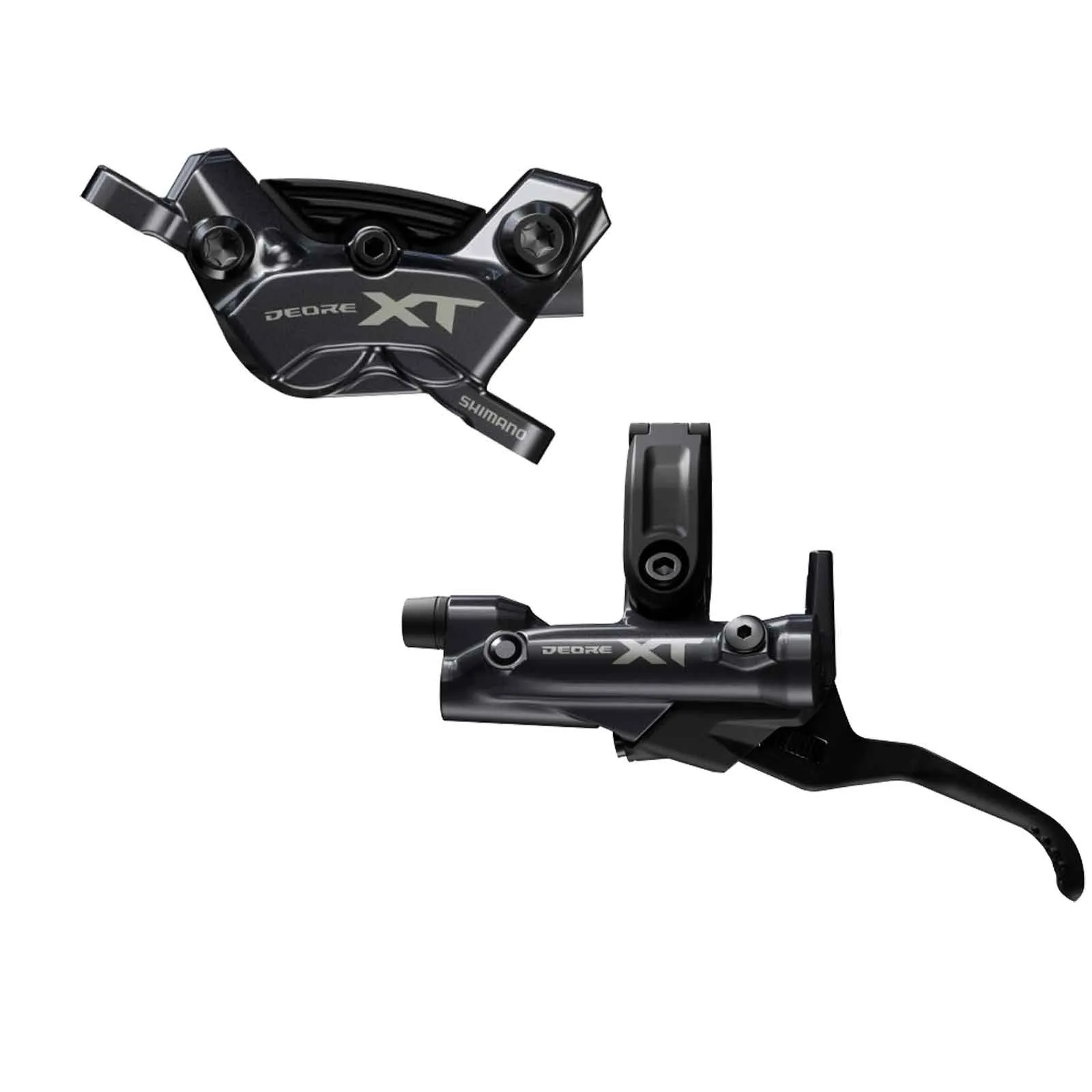 Shimano Deore XT M8220 4-piston disc brake | 100 cm I-Spec EV front brake lever, left-hand grip