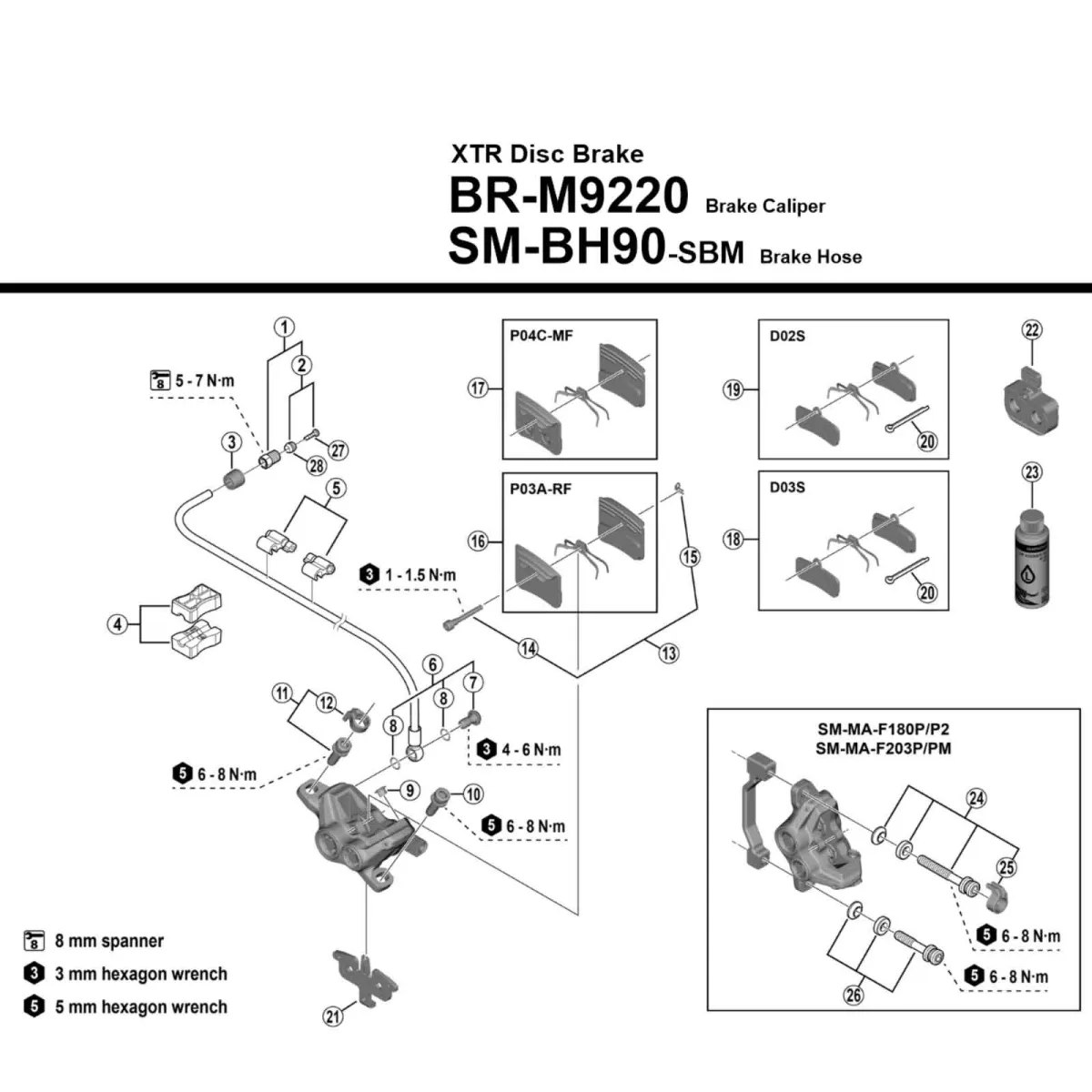 Shimano XTR M9220 Enduro Disc Brake Set, 4-piston
