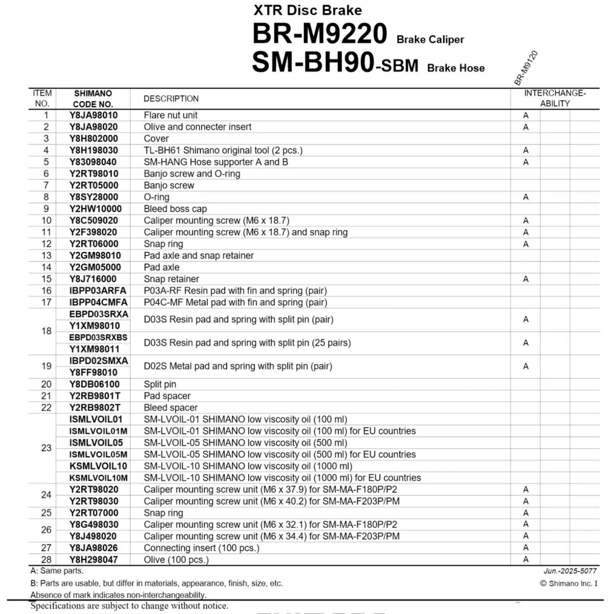 Shimano XTR M9220 Enduro Disc Brake Set, 4-piston