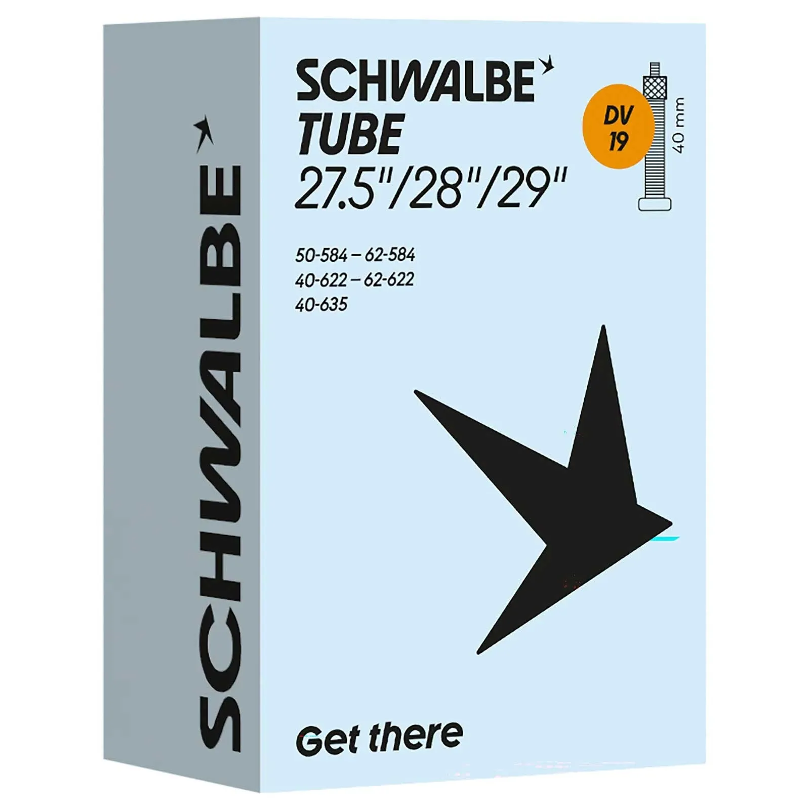Schwalbe DV19 Inner Tube | 29/28/27.5 x 1.5–2.4 inches, Dunlop valve, 40 mm
