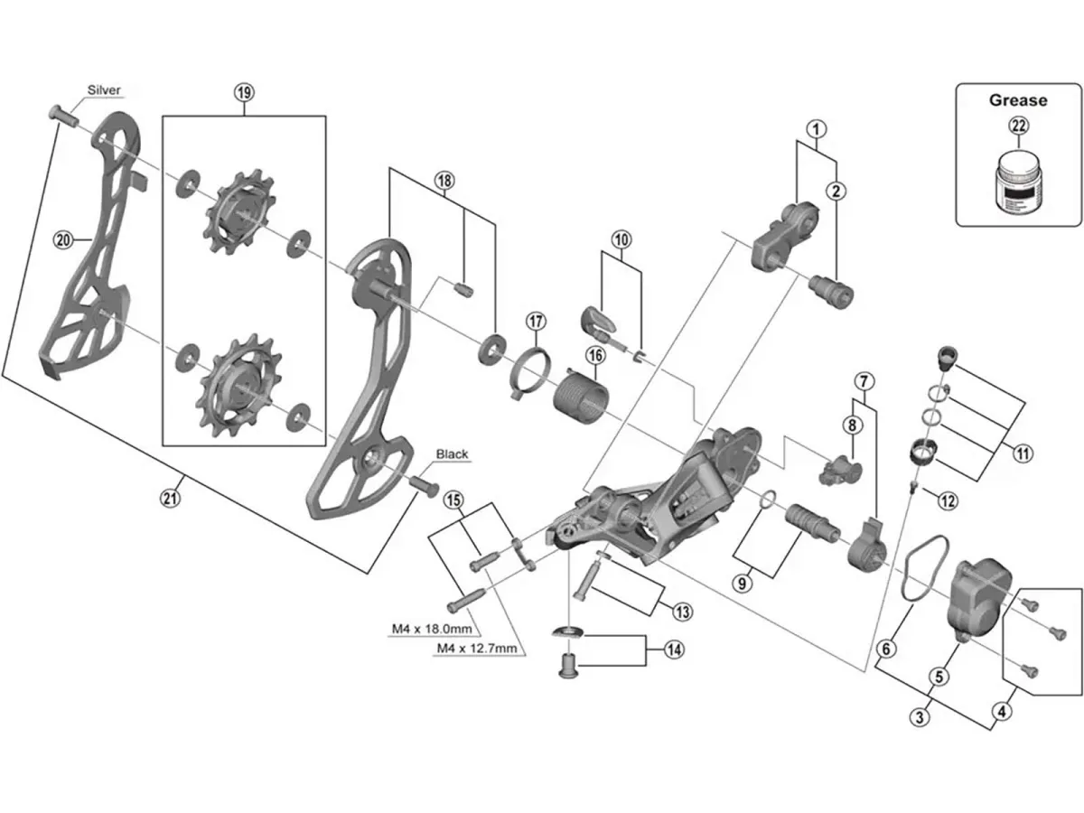 Shimano GRX RD-RX810 Rear Derailleur Spare Part | Inner Chain Guide, Complete, No. 20