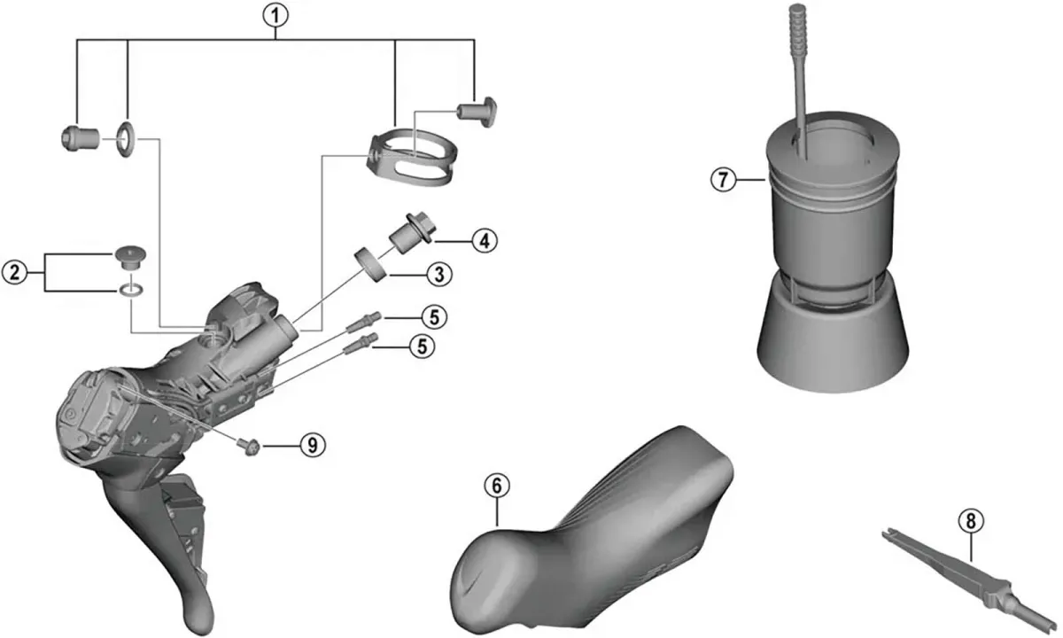 Shimano DURA-ACE Di2 ST-R9250 Shift-Brake Lever Spare Part | Clamp Unit No. 1
