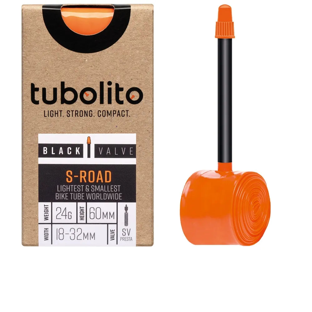 Tubolito S-Tubo Road 700C Superlight inner tube – 28 inches x 18–32 mm, Sclaverand valve, 60 mm, black