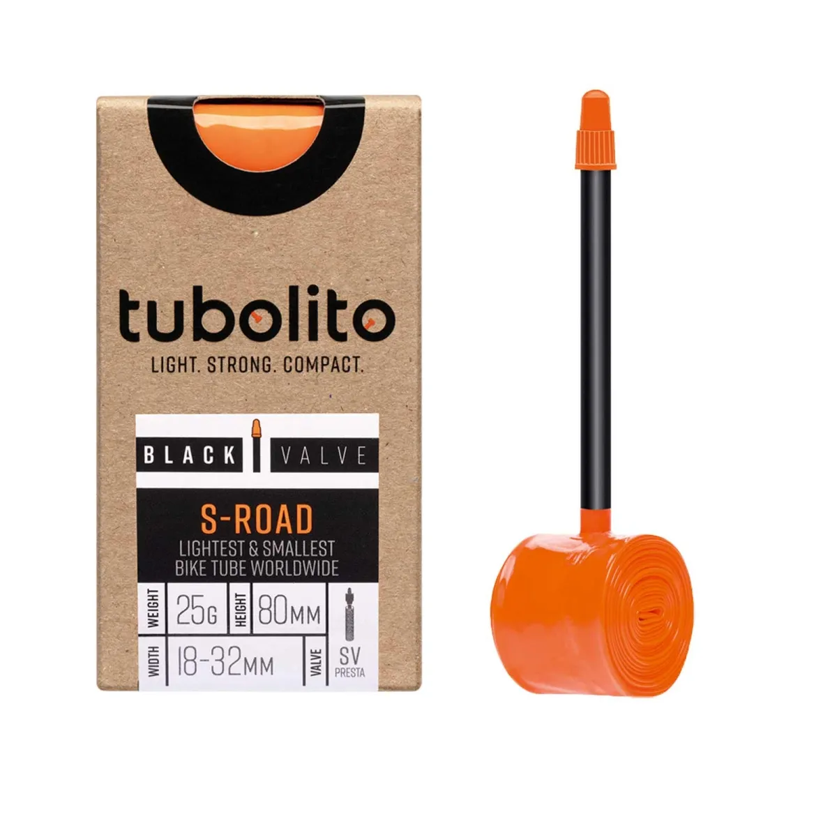 Tubolito S-Tubo Road 700C Superlight inner tube – 28 inches x 18–32 mm Sclaverand valve 80 mm black