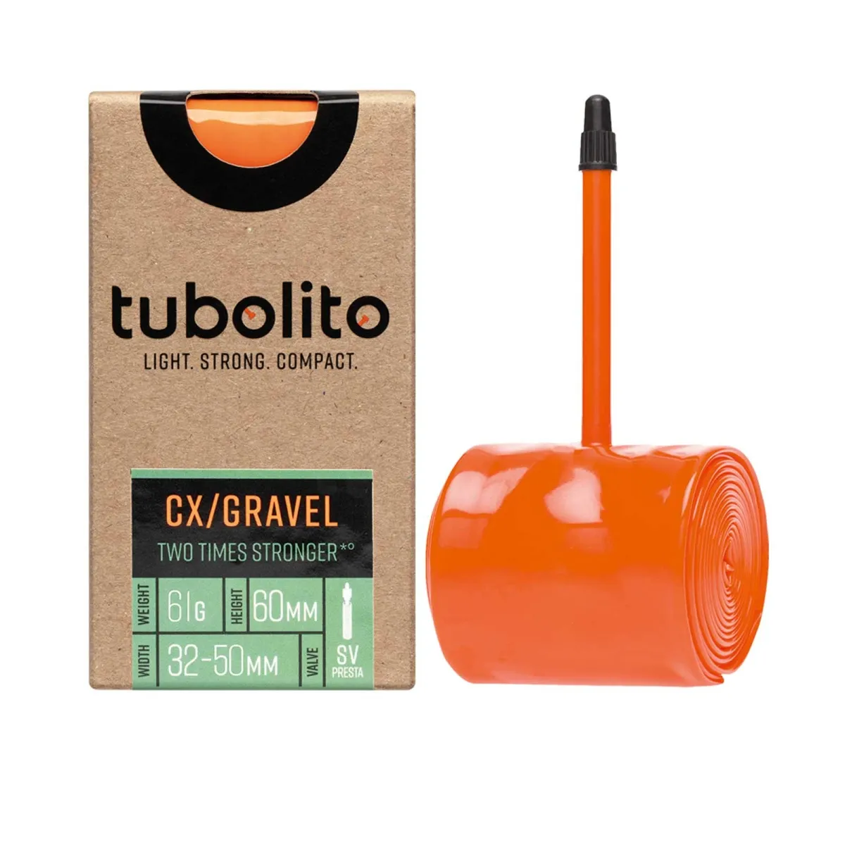 Tubolito Tubo CX/Gravel inner tube – 28 inches x 32–50 mm Sclaverand valve 60 mm orange