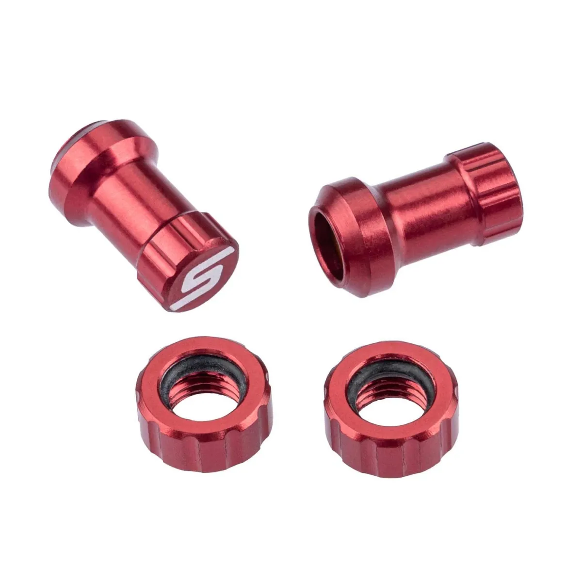 Stans NoTubes Valve Cap Kit | Sclaverand Aluminium Red