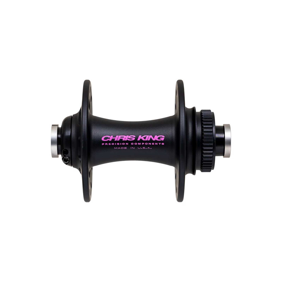 Chris King R45D Ceramic Front Hub 12x100 Disc Centerlock 28-hole two-tone black punch | black-purple