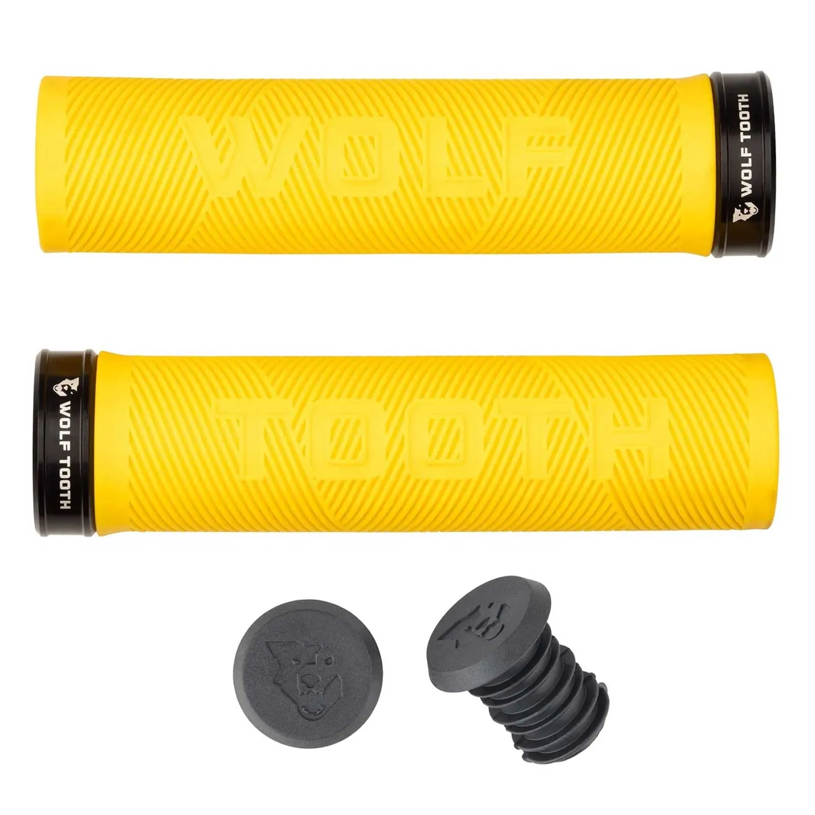 Wolf Tooth Echo Lock On Handlebar Grips 32mm Colour black/yellow