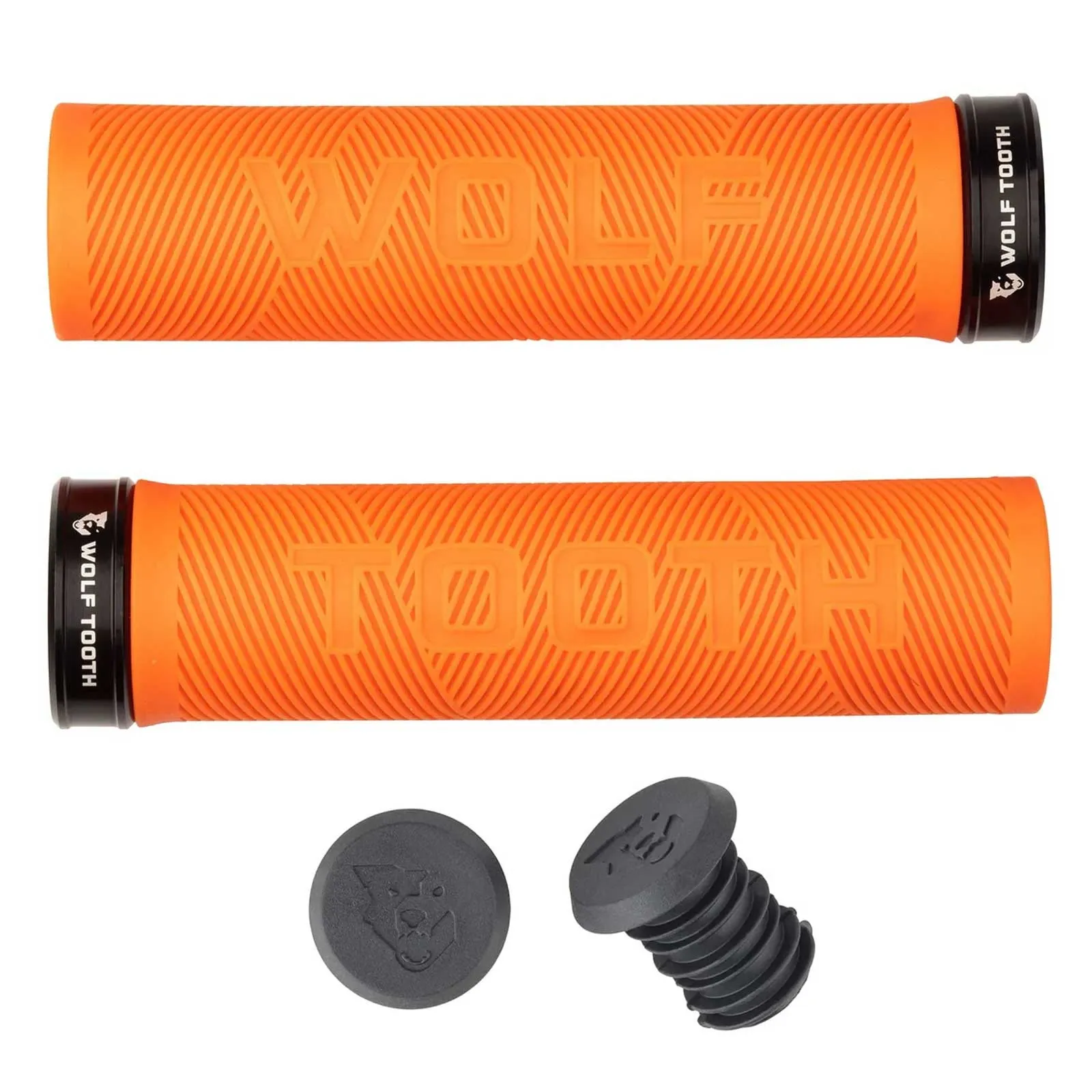 Wolf Tooth Echo Lock On Handlebar Grips 32mm Colour: black/orange