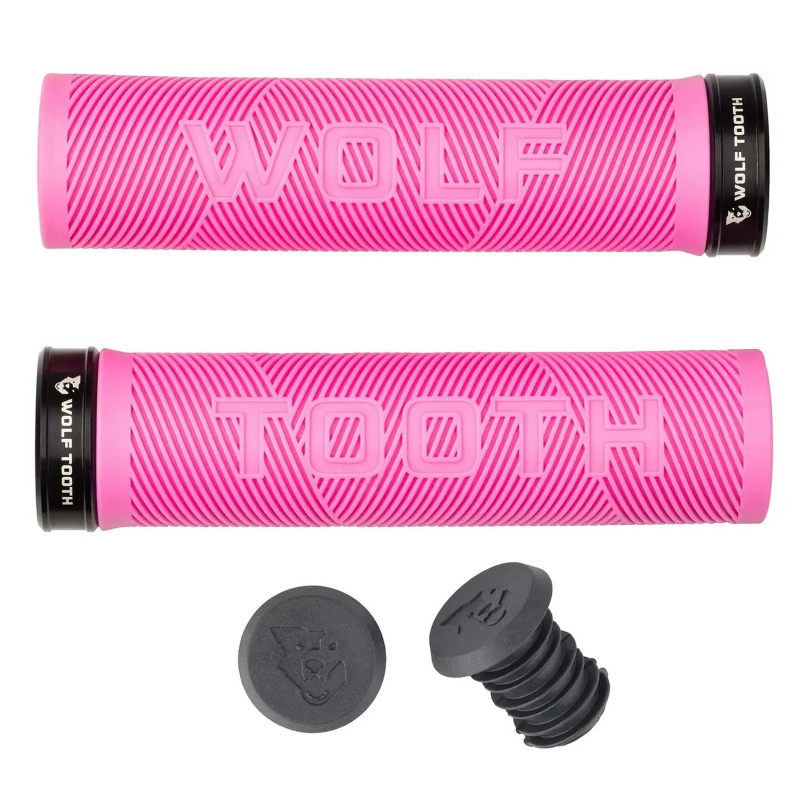 Wolf Tooth Echo Lock On Handlebar Grips 32mm Colour black/pink