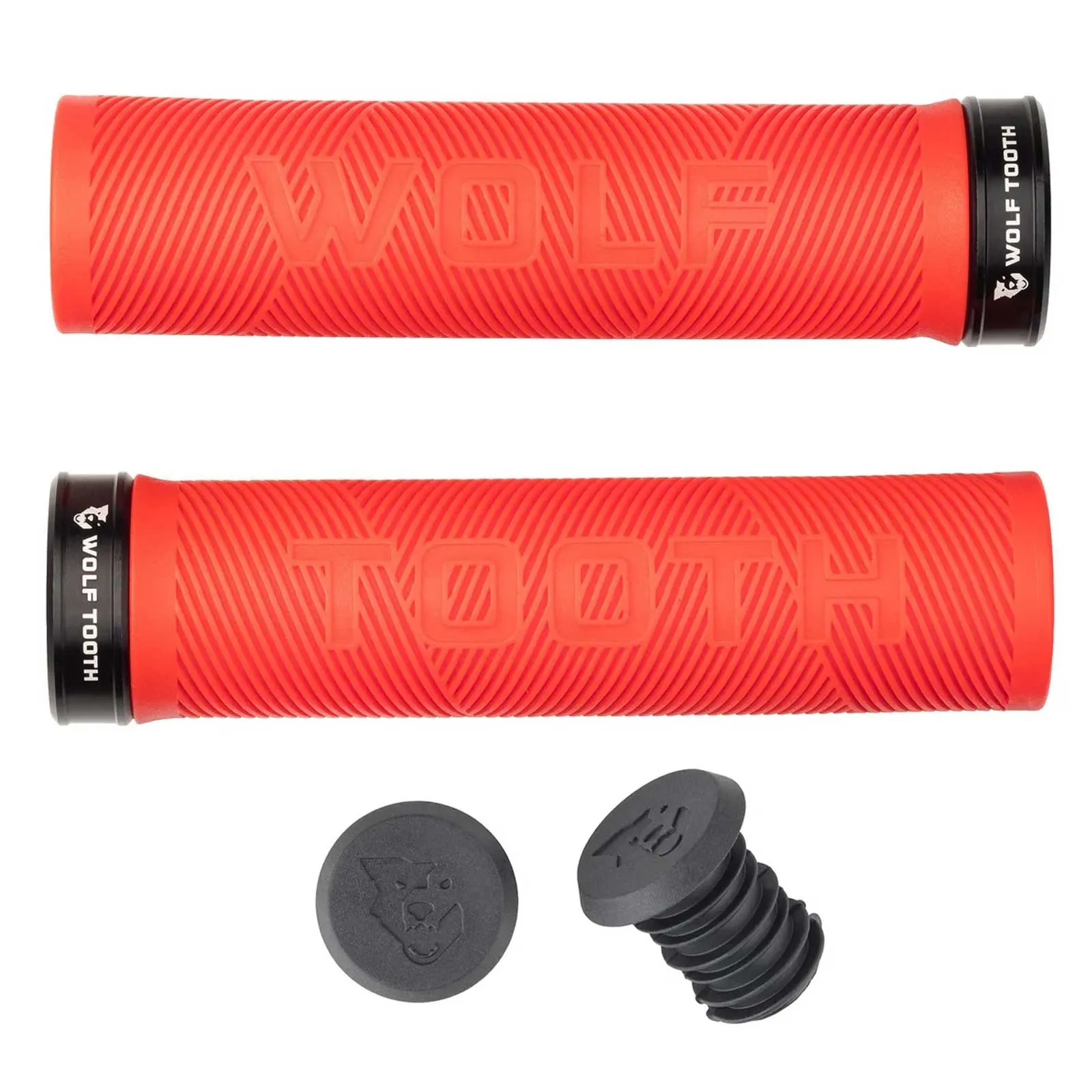 Wolf Tooth Echo Lock On Handlebar Grips 32mm Colour black/red
