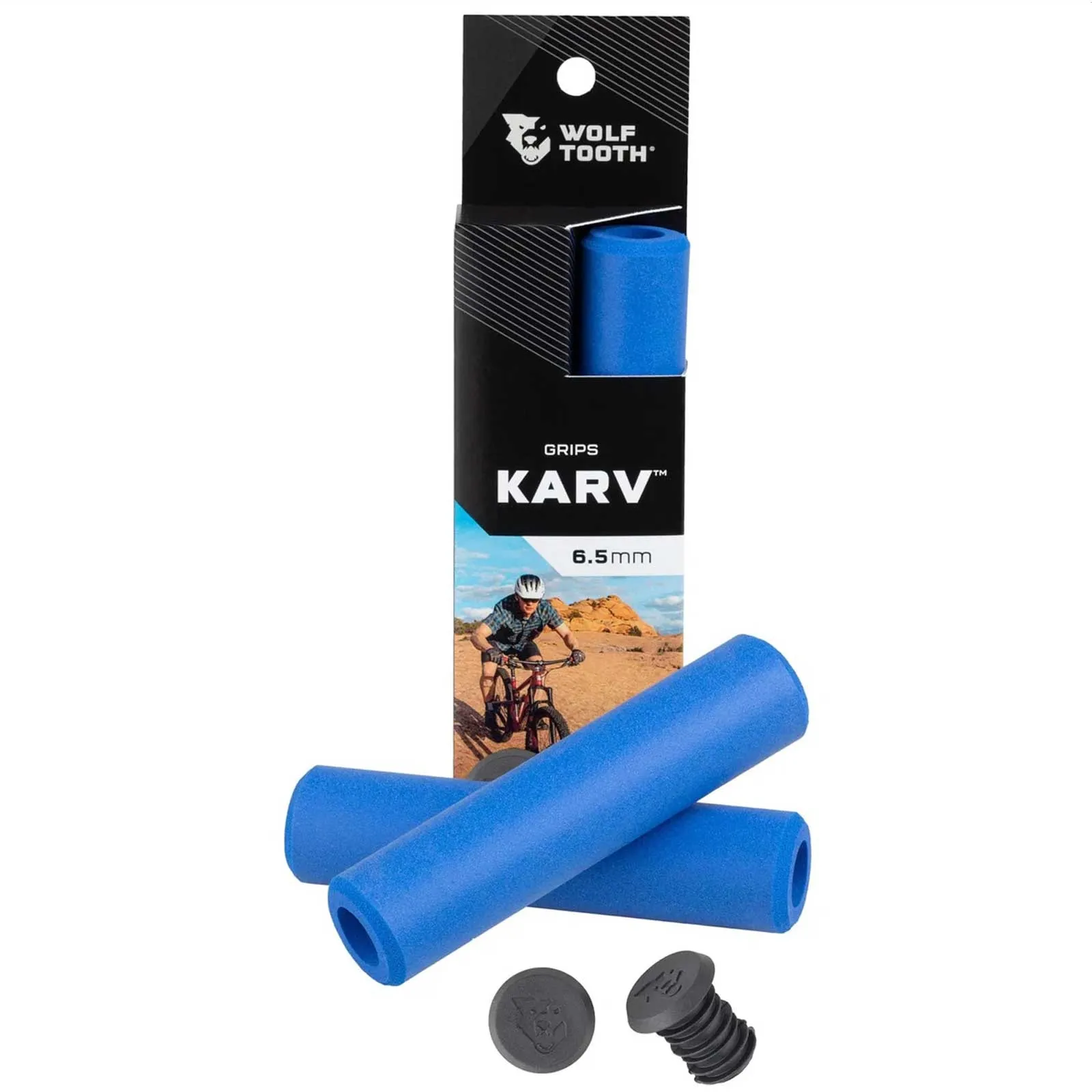Wolf Tooth Karv Handlebar Grips 32mm Colour: blue