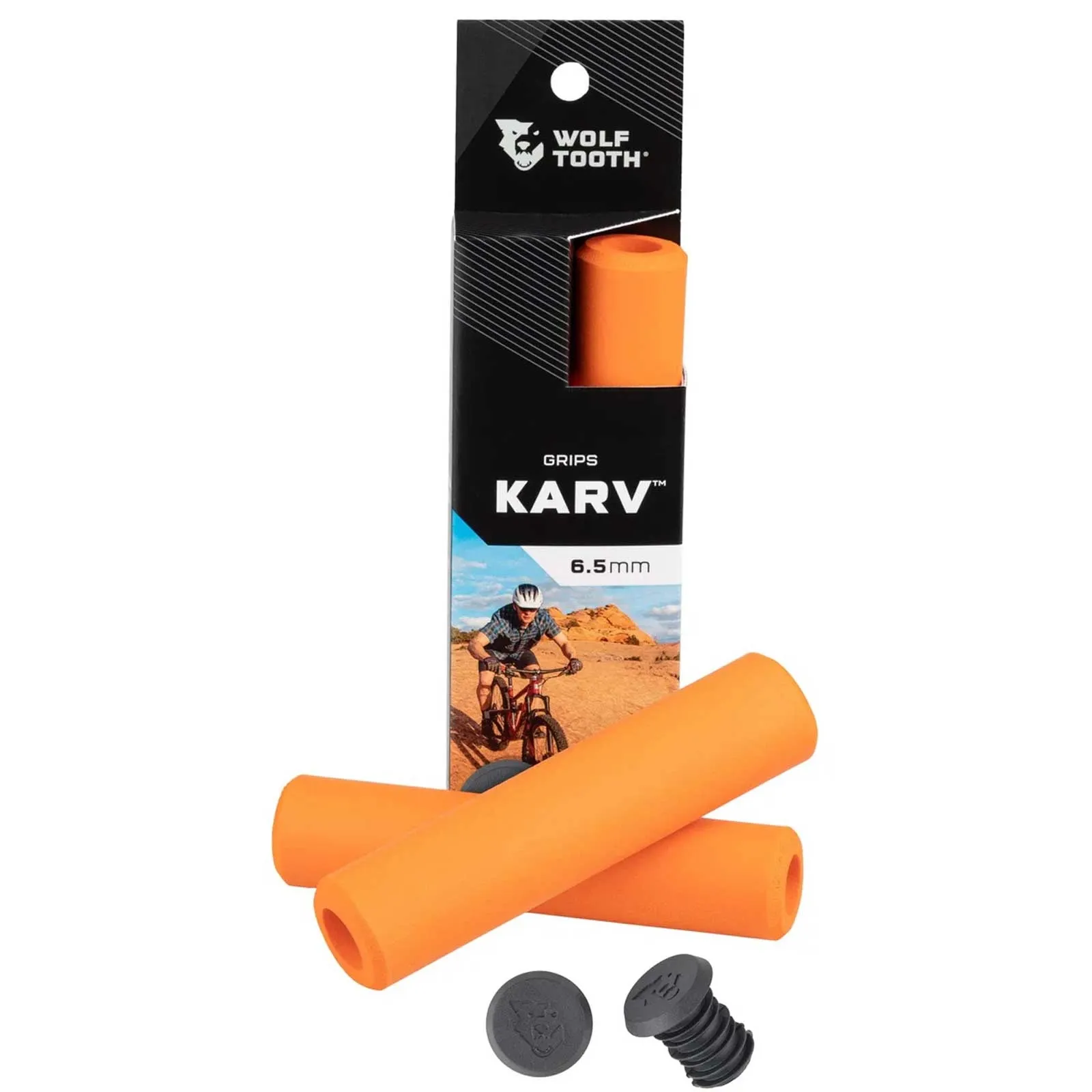 Wolf Tooth Karv Handlebar Grips 32mm Colour: Orange