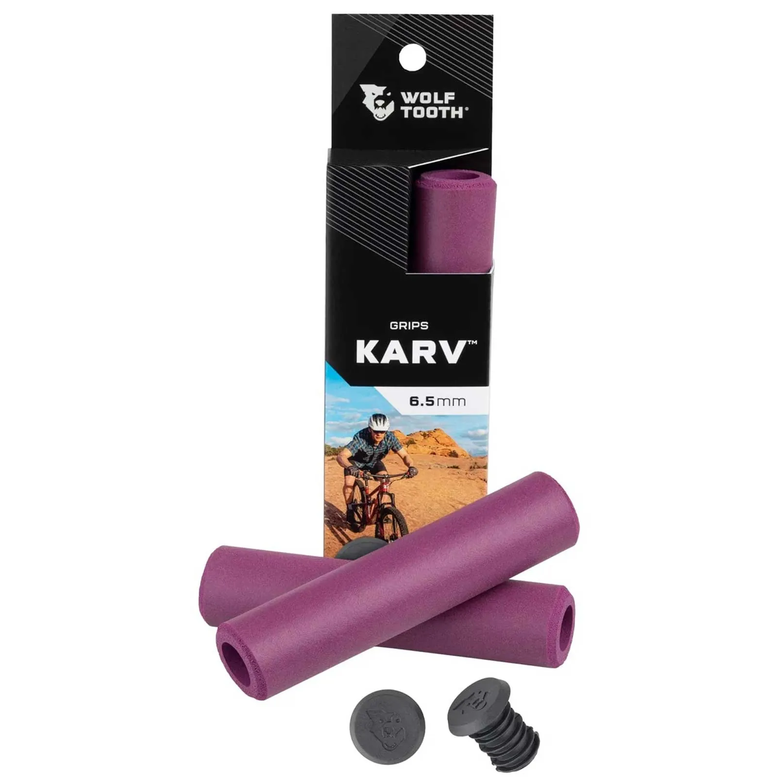 Wolf Tooth Karv Handlebar Grips 32mm Colour: purple