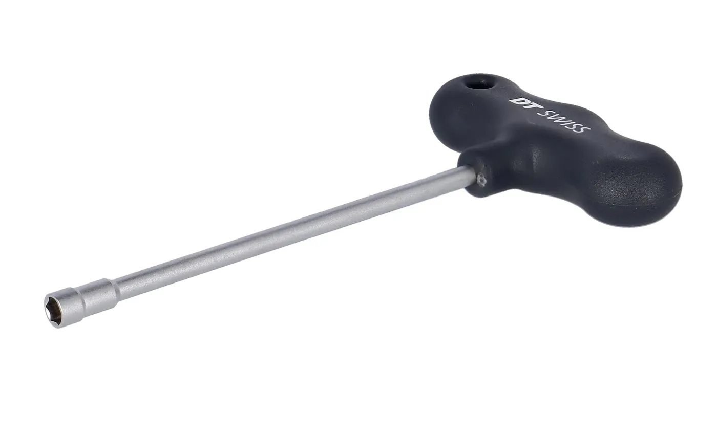 DT Swiss Spoke Nipple Wrench T-Handle | Internal 6-sided Hexagonal Black Centring Wrench