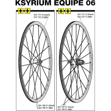 Mavic Ksyrium Equipe replacement spoke for front wheel, 284 mm, black, 2006 model – remaining stock