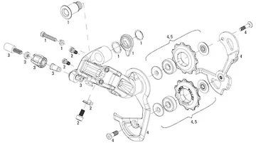 SRAM RED rear derailleur spare part | Cable and limit screws Fig. 2