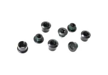 SRAM X01 chainring bolts M8.5x5 + 7 mm sleeves, aluminium, black, 4 pieces