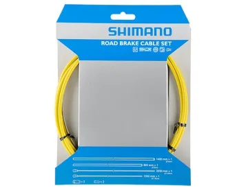 Shimano Road Bike Brake Cable Set, SIL-TEC Coated, Yellow