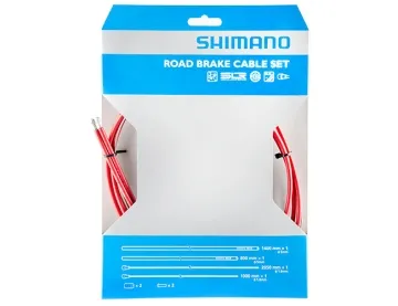 Shimano Road Bike Brake Cable Set, SIL-TEC Coated, Red