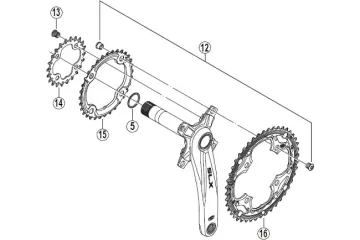 Shimano SLX FC-M660 9-speed chainring, 22 teeth, black