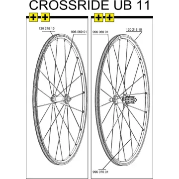 Mavic Crossride UB spoke, rear wheel right, 276 mm, 26 inches, from 2008 model onwards