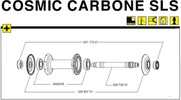 Mavic Cosmic Carbone SLS front wheel axle