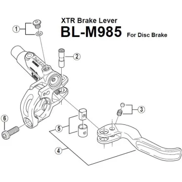 Shimano XTR lever axle for brake lever BLM985