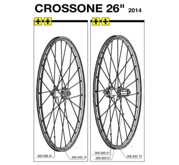 Mavic Crossone spoke, 26-inch rear wheel, right-hand side, 262 mm, 2014 model, remaining stock