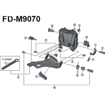 Shimano XTR Di2 FD-M9070 Front Derailleur Spare Part | Rubber Pad A No. 5
