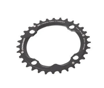 Stronglight MTB chainring, aluminium ct2, black, 9x3-speed, 104 mm chainline, centre 32 teeth