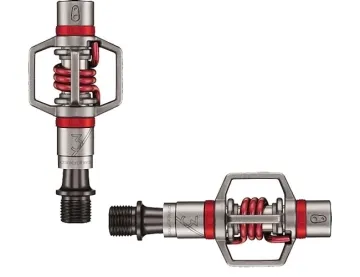 Crankbrothers Eggbeater 3 clipless pedals, silver and red, including cleats