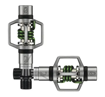 Crankbrothers Eggbeater 2 clipless pedals, silver-green, including cleats