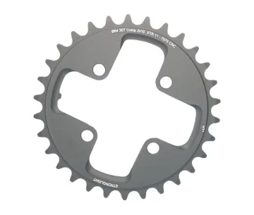 Stronglight HT³ XTR FC-M980 chainring, grey, 64 links, 10x2-speed, inner ring 24 teeth