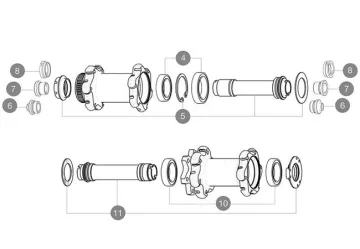 Mavic spare part for Road VR Disc hub, 6-hole – axle no. 11 from 2016 onwards