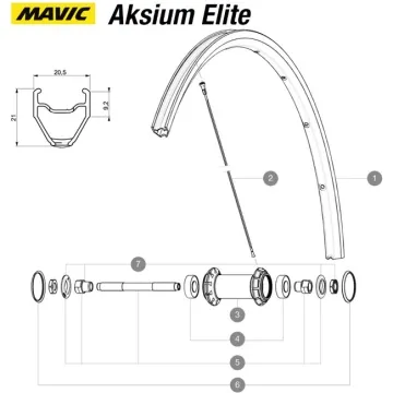 Mavic Aksium / Cosmic / Ksyrium Rim-Brake Front Wheel Axle Kit