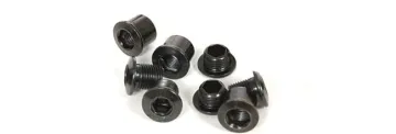 Sram MTB chainring bolts M8.5x7 + 9mm sleeves, aluminium, black, 10x2-speed, 4 pieces each