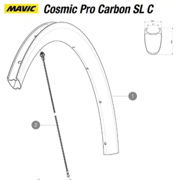 Mavic Cosmic Pro Carbon SL C Replacement Spoke, Rear Wheel 278 mm, 2017 Model, Remaining Stock