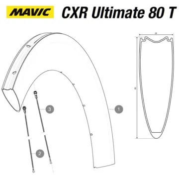 Mavic CXR Ultimate 80 T Replacement Spoke, Rear Wheel Right 232 mm