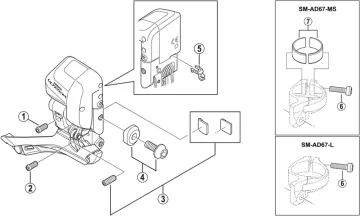Shimano Ultegra Di2 FD-6870 front derailleur spare part | Clamping screw SM-AD67 No. 6