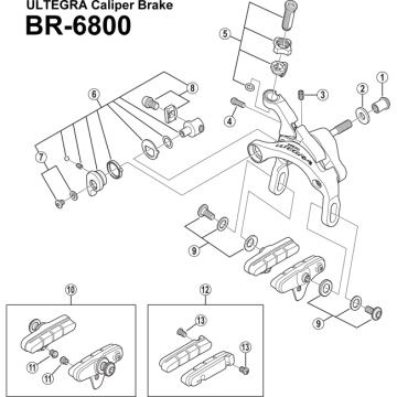 Shimano Ultegra BR 6800 Brakes Hex Nut No. 1
