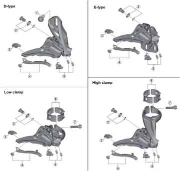 Shimano Deore XT FD-M8020 front derailleur spare part | Clamping screw M5x18.5 No. 7
