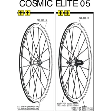 Mavic Cosmic Elite Replacement Spoke (Front/Rear) 285 mm, Black, Flat, Model 2005–10, without nipples – Last few in stock