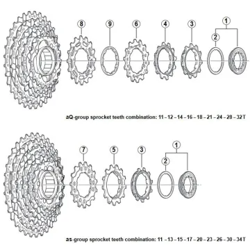 Spare parts Shimano Deore XT CS-M770 9-speed cassette
