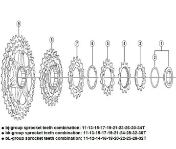 Spare parts Shimano Deore XT CS-M771 10-speed cassette