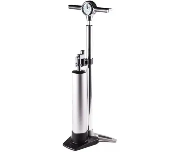 Crankbrothers Klic Floor Pump Analogue with Tubeless Tank, silver, 11 bar