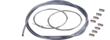 Shimano MTB brake cable set, grey, 1.75 m outer cable + 2 x stainless steel inner cables + 8 x end caps