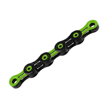 KMC Chain DLC11 waxed incl Link 11-speed 118 links black-green